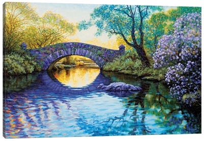 Evening Poetry. Gapstow Bridge. Central Park, New York. Canvas Art Print - Sidorov Fine Art