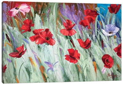 Field Of Poppies Canvas Art Print - Sidorov Fine Art