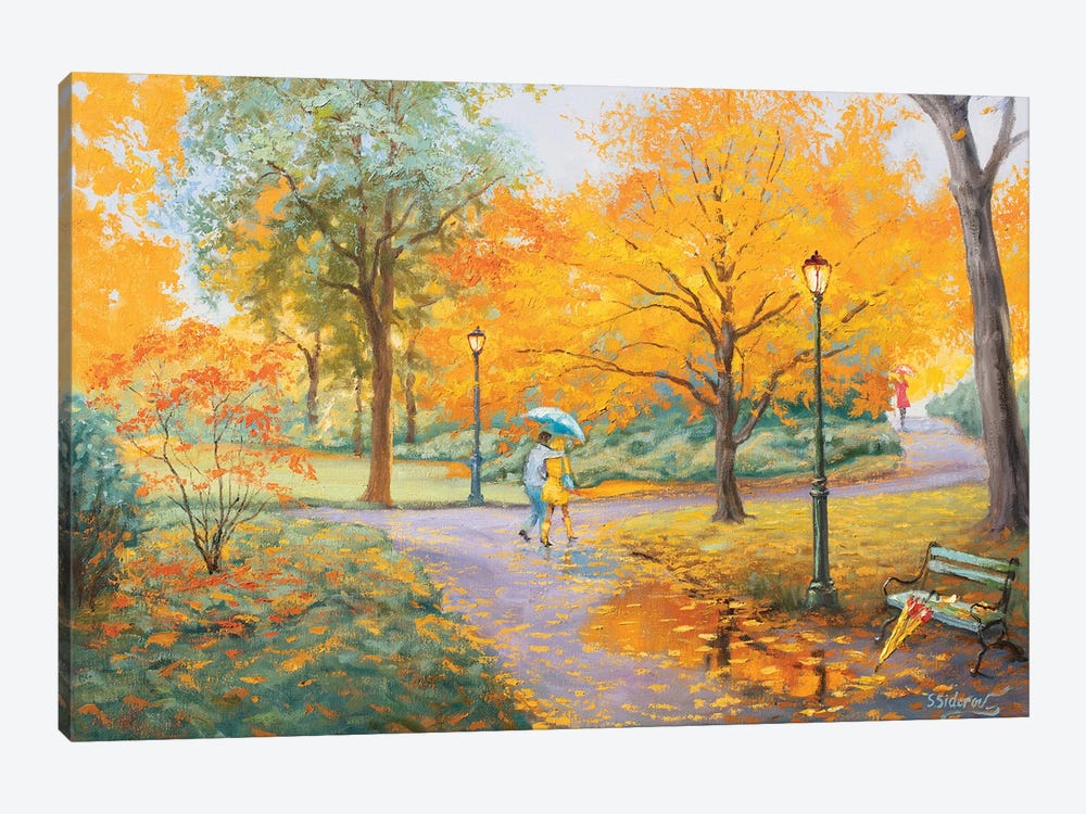 Melody Of Autumn. Forgotten Umbrella. by Sidorov Fine Art 1-piece Canvas Art