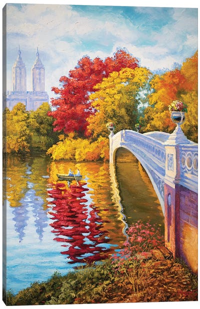 Bow Bridge. Central Park. New York. Canvas Art Print - Central Park