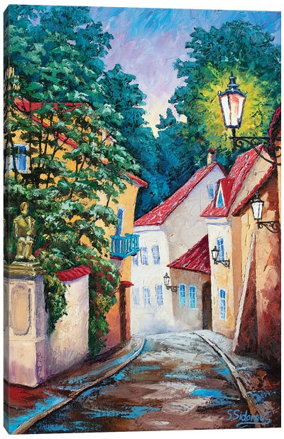 Quiet Street. Prague. Canvas Art Print - Czech Republic