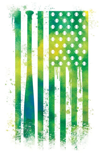 Kids Educational Art: Baseball Sports Flag by 5by5collective