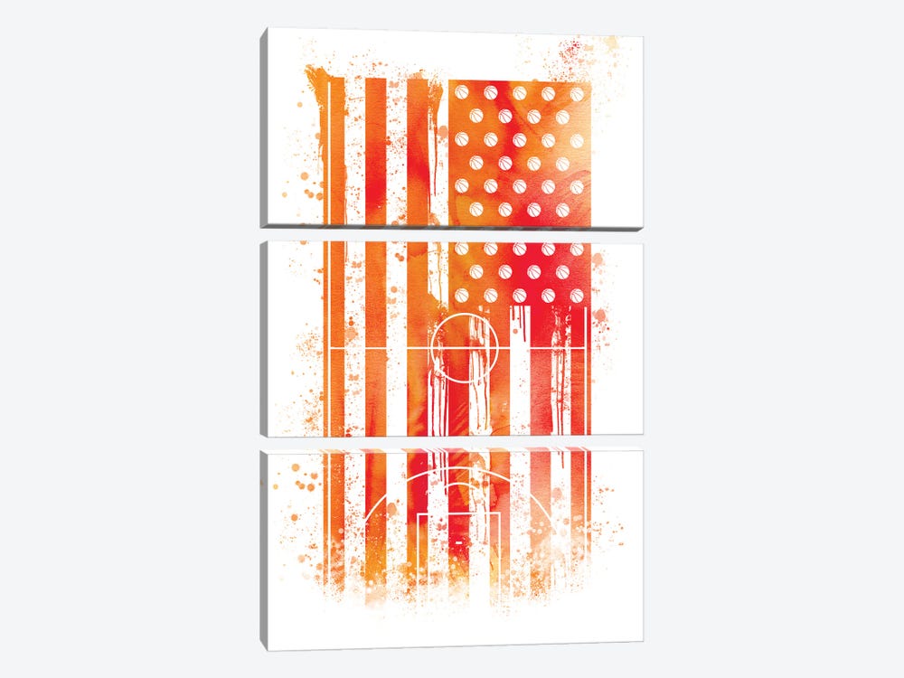 Basketball Sports Flag by 5by5collective 3-piece Canvas Wall Art