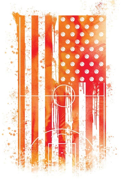 Kids Educational Art: Basketball Sports Flag by 5by5collective
