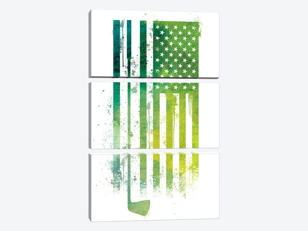Golf Sports Flag by 5by5collective 3-piece Canvas Print