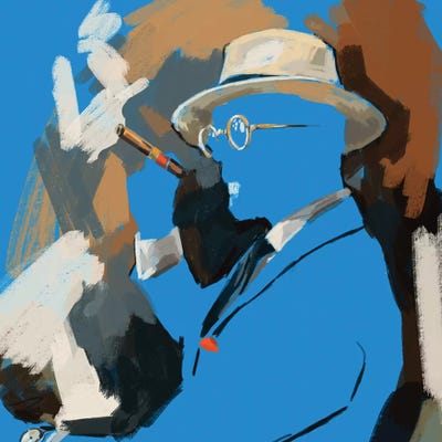 Cigar Lounge In Blue by Sunflowerman canvas print