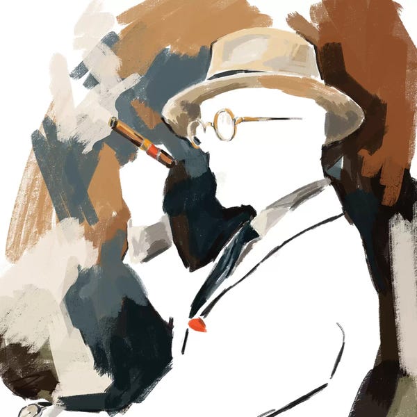 Men's Fashion: Cigar Lounge In White by Sunflowerman