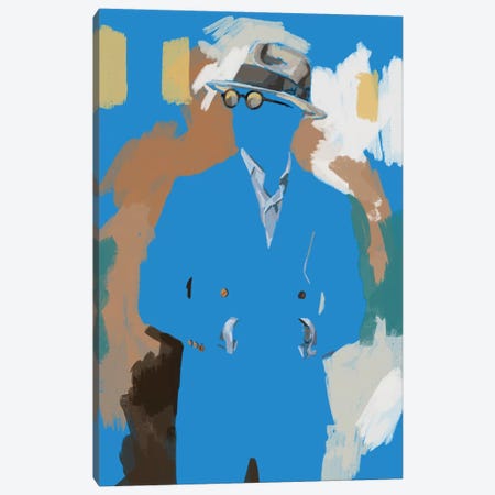 New Suit In Blue Canvas Print #SFM108} by Sunflowerman Canvas Wall Art