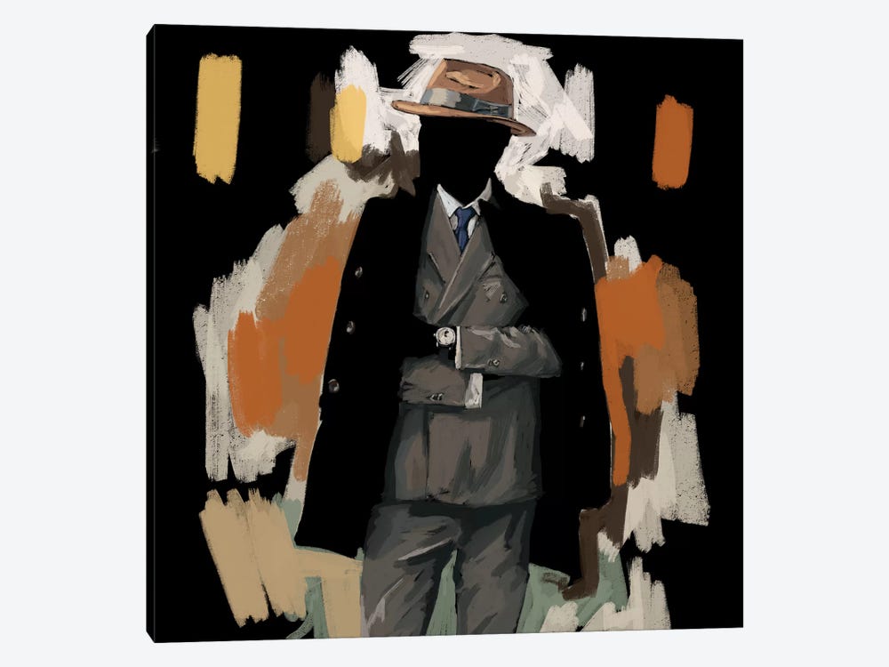The Overcoat In Black by Sunflowerman 1-piece Canvas Art