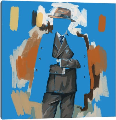 The Overcoat In Blue Canvas Art Print - Sunflowerman