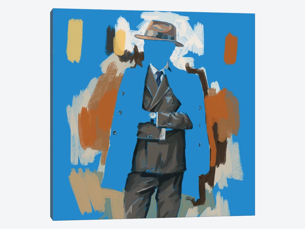 The Overcoat In Blue by Sunflowerman 1-piece Canvas Art Print