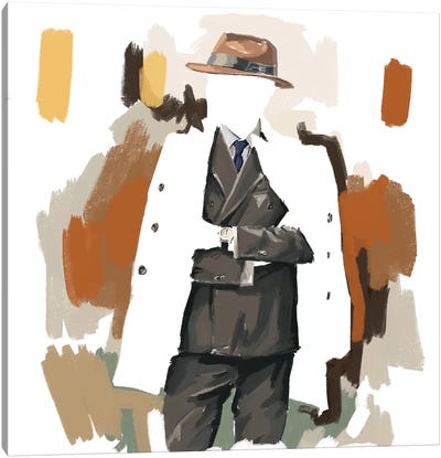 The Overcoat In White Canvas Art Print