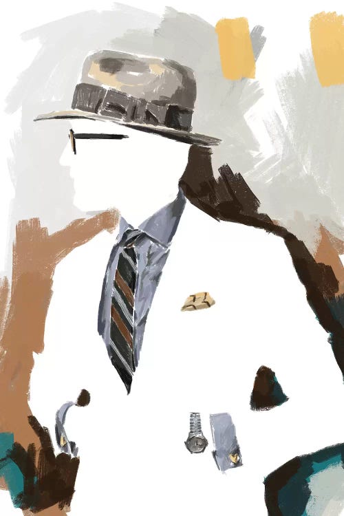 Vintage Menswear In White by Sunflowerman wall art