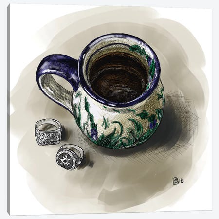 Coffee Canvas Print #SFM38} by Sunflowerman Art Print