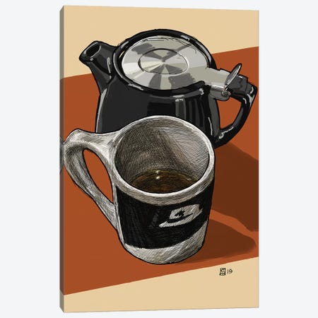 Tea Time With Houndstooth Canvas Print #SFM39} by Sunflowerman Art Print