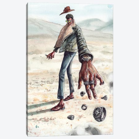 Desert Man Of Many Rings Canvas Print #SFM3} by Sunflowerman Art Print