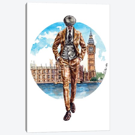 The London Man Canvas Print #SFM48} by Sunflowerman Canvas Art