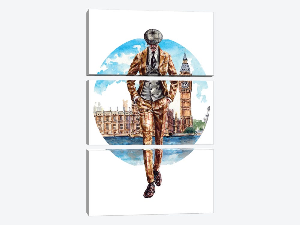 The London Man by Sunflowerman 3-piece Canvas Art Print