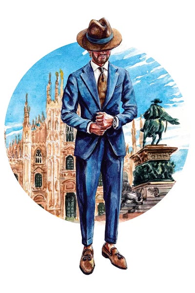 Fashion Illustrations: The Milano Man by Sunflowerman
