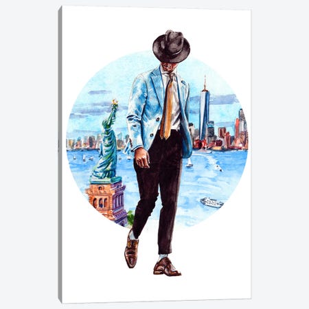 The New York Man Canvas Print #SFM50} by Sunflowerman Art Print