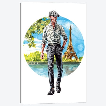 The Parisian Man Canvas Print #SFM51} by Sunflowerman Canvas Art Print