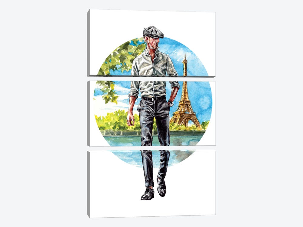 The Parisian Man by Sunflowerman 3-piece Art Print