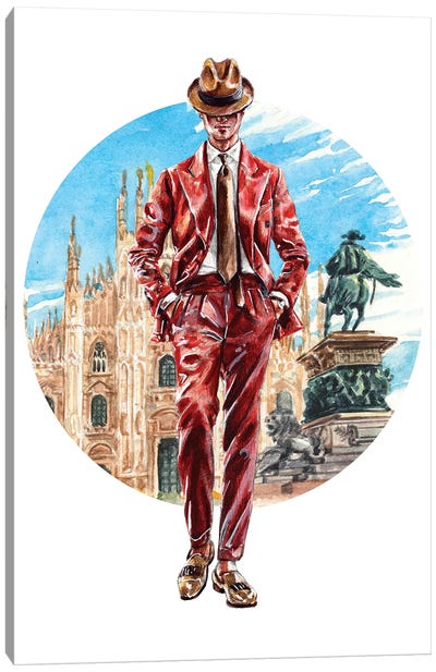 The Florentine Man Canvas Art Print - Tuscany Art