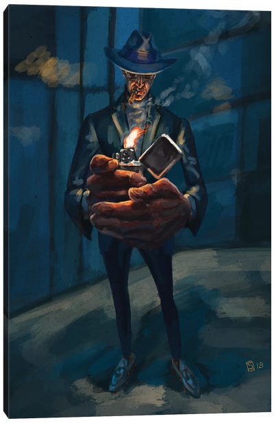 An Evening Cigar Canvas Art Print - Fashion Illustration