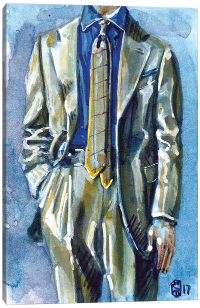 Pitti Uomo Style I Canvas Art Print - Men's Fashion Art