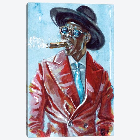 A Man and His Cigar Canvas Print #SFM61} by Sunflowerman Canvas Artwork