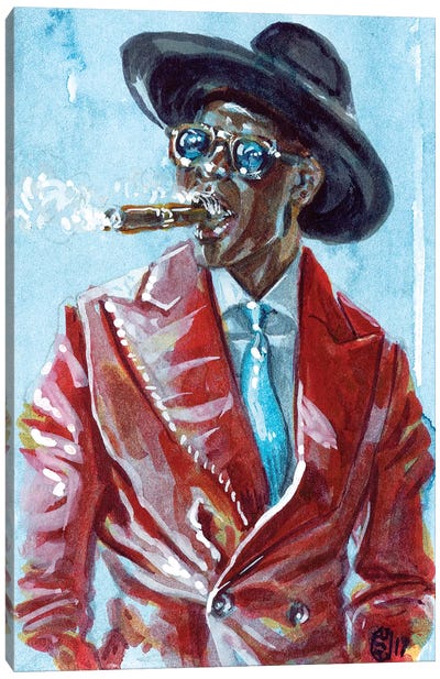 A Man and His Cigar Canvas Art Print - Sunflowerman