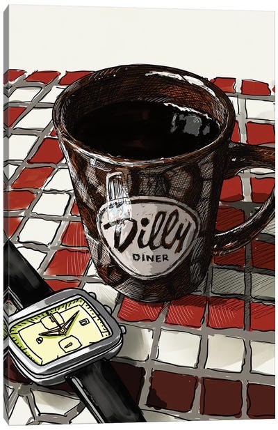 Diner Coffee Canvas Art Print - Sunflowerman