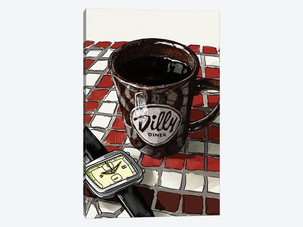 Diner Coffee by Sunflowerman 1-piece Canvas Print