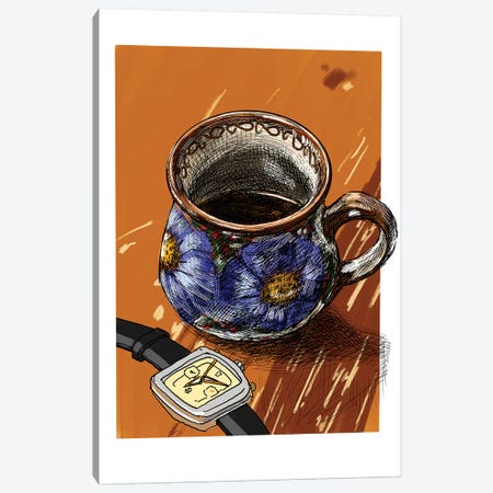 Watches And Coffee I Canvas Print #SFM75} by Sunflowerman Canvas Art