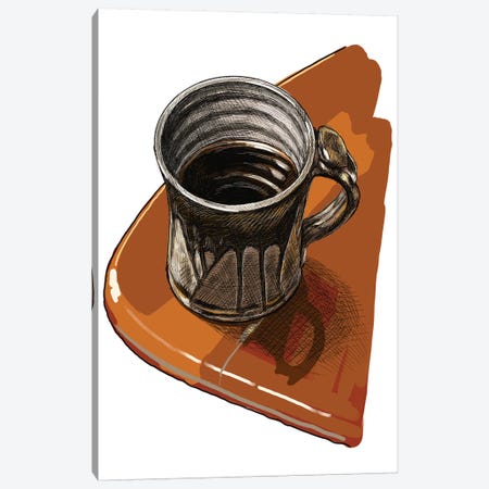 Coffee Mug is Life Canvas Print #SFM76} by Sunflowerman Canvas Artwork