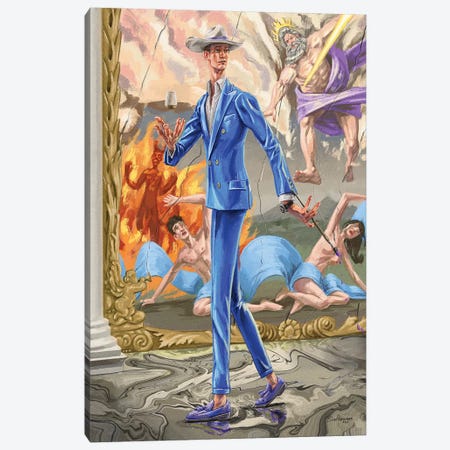 Absurdity Of The Gods. In Blue. Canvas Print #SFM95} by Sunflowerman Canvas Art