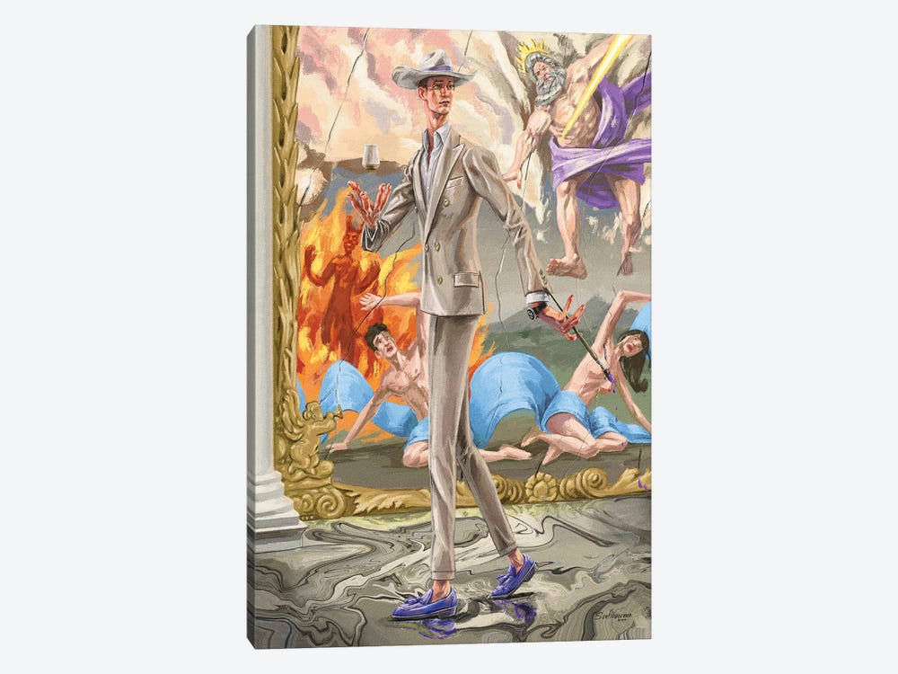 Absurdity Of The Gods. In Cream. by Sunflowerman 1-piece Canvas Print
