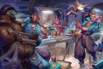 Glitch Gremlin Game Night by Starfinder canvas print