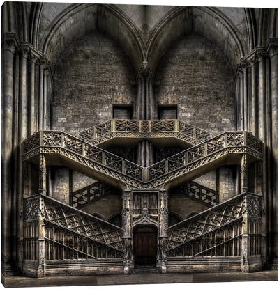 Tribute to Escher Canvas Art Print - Stairs & Staircases