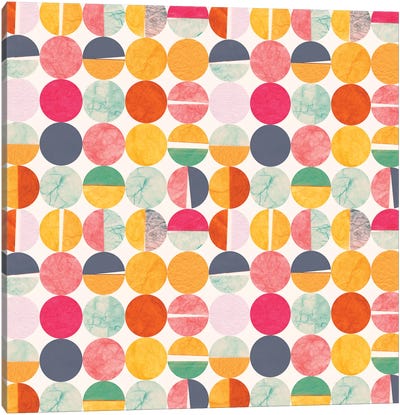 Paper Dots Canvas Art Print - Polka Dot Patterns