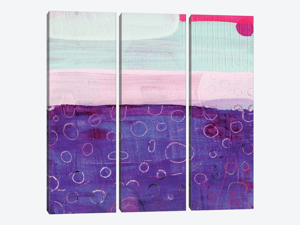 Pink And Purple by Sara Franklin 3-piece Canvas Wall Art