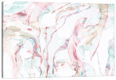 Pink Marble Canvas Art Print - Abstract Watercolor Art