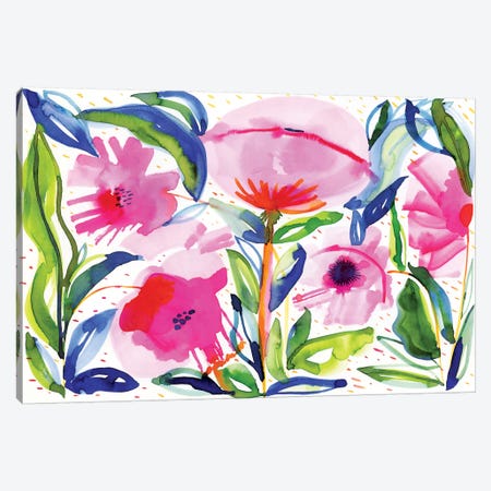 Pink Poppies Canvas Print #SFR118} by Sara Franklin Canvas Artwork