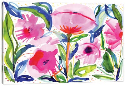 Pink Poppies Canvas Art Print - Sara Franklin