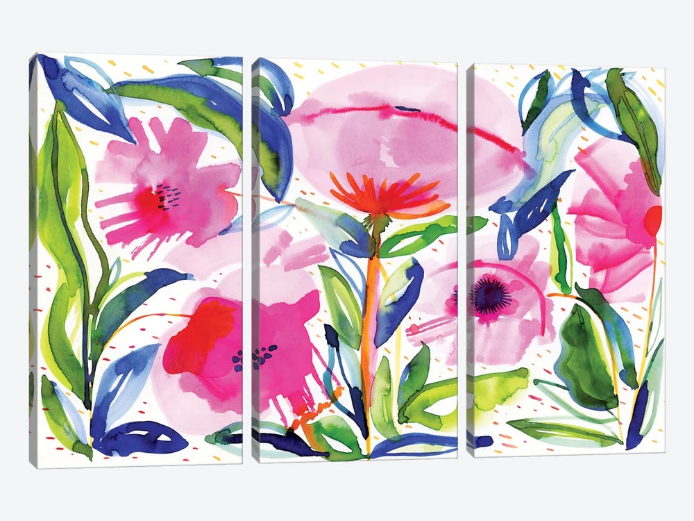 Pink Poppies 3-piece Canvas Art Print