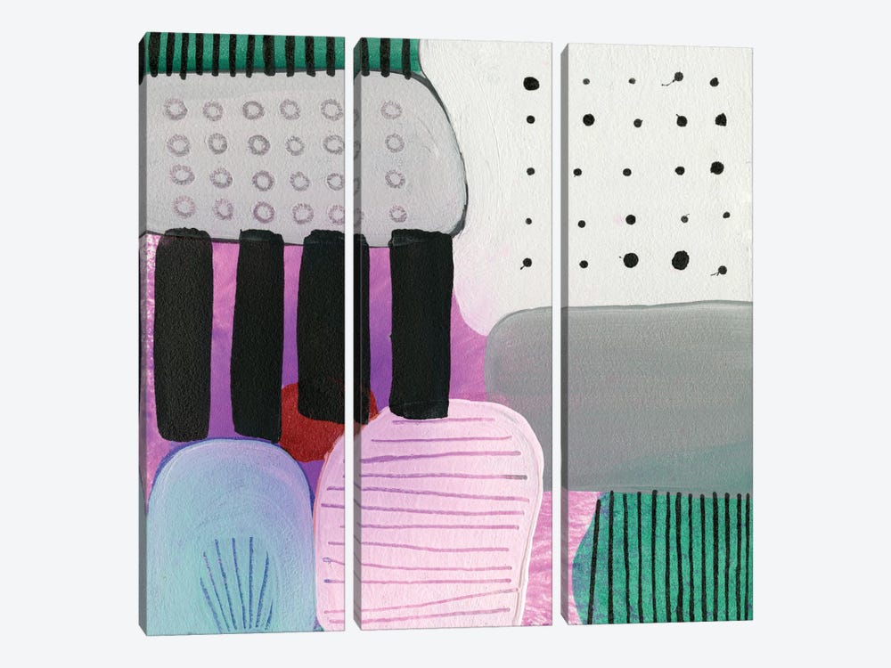 Purple Stripes by Sara Franklin 3-piece Art Print