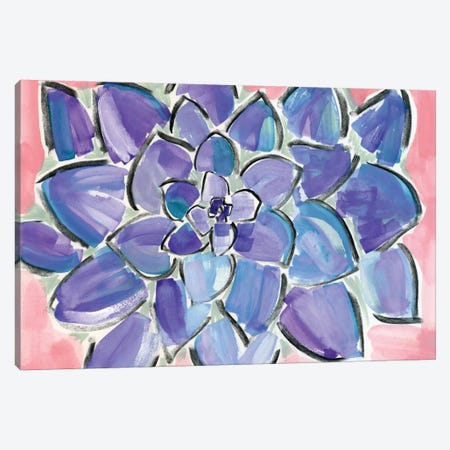 Purple Succulent Canvas Print #SFR126} by Sara Franklin Canvas Wall Art