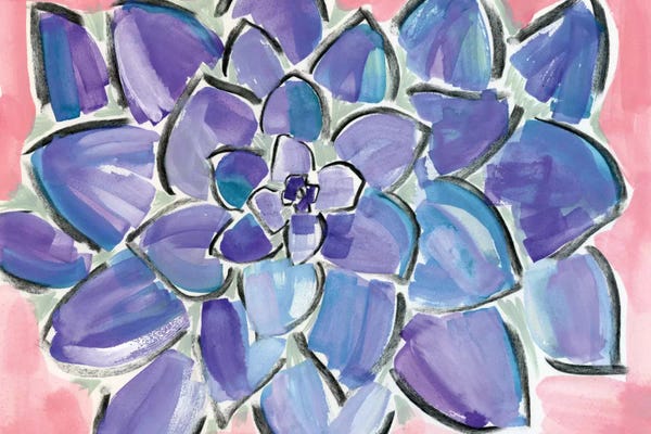 Abstract Watercolors: Purple Succulent by Sara Franklin