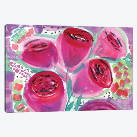 Red Roses Canvas Print #SFR128} by Sara Franklin Art Print