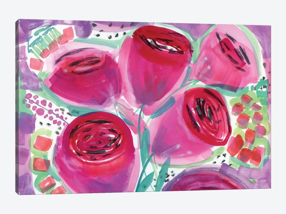 Red Roses by Sara Franklin 1-piece Canvas Artwork